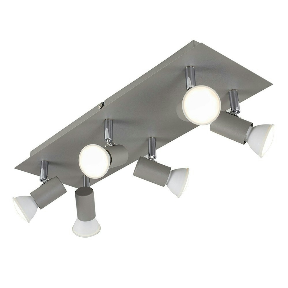 image 1 of ValueLights Modern Rectangular Cement Stone Effect 6 Way Adjustable GU10 Ceiling Spotlight
