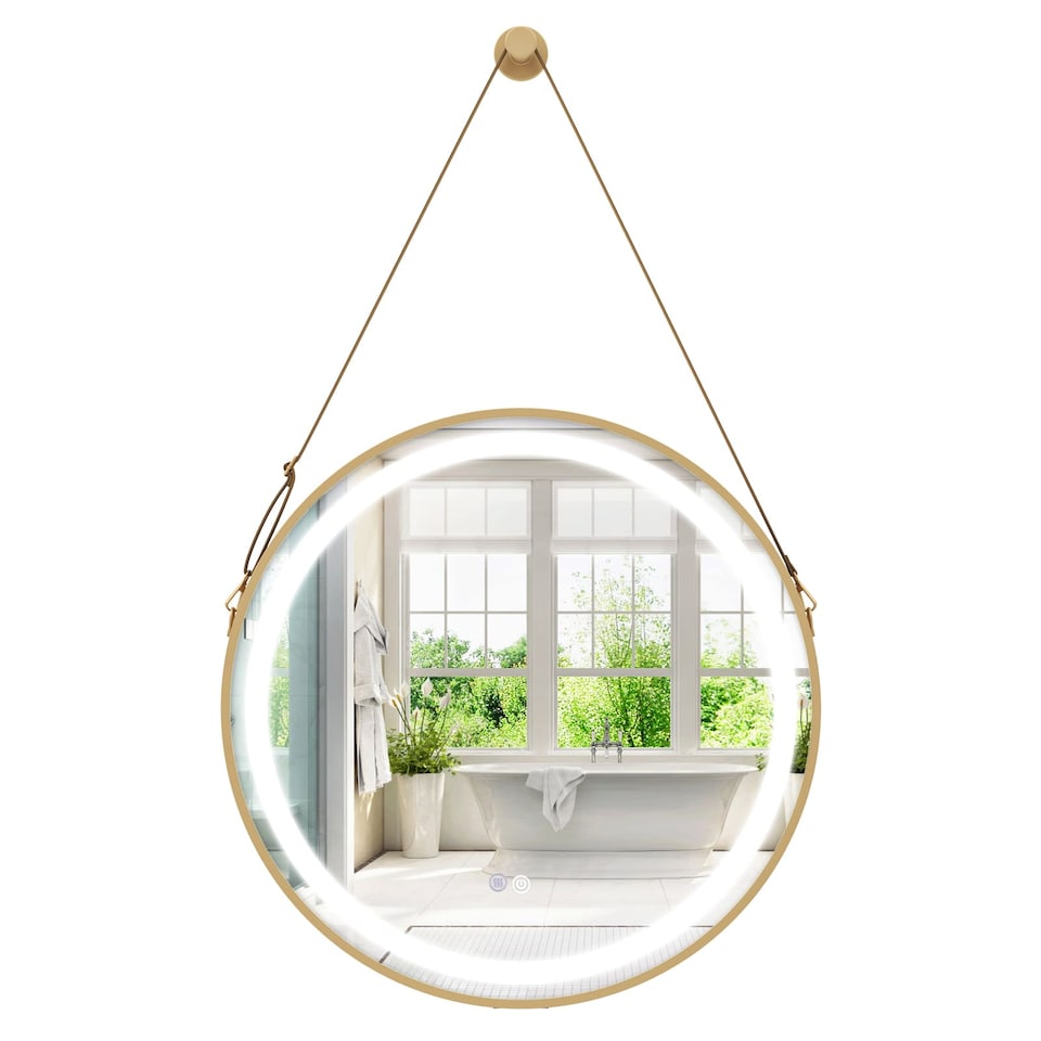 image 1 of COSTWAY Hanging Wall Bathroom Mirror 60 x 60 CM Circle Wall Mirror