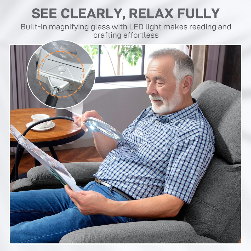 image 1 of HOMCOM Linen Fabric Electric Recliner Chair with Remote Control, Grey Grey