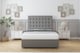 image 2 of Sloomy Alabama Pewter Dumfries Divan Bed Base 2 Drawers Same Side With 54 Inch Floor Standing Headboard | Grey | Pewter | Single | 1