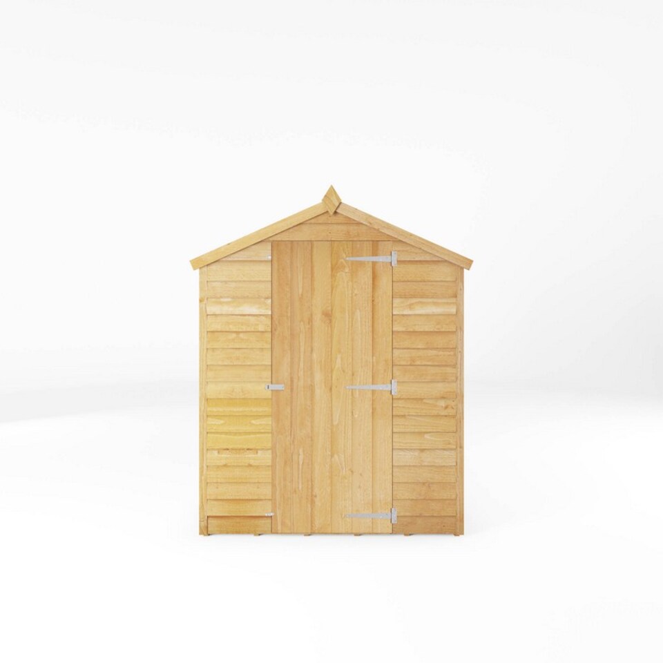 image 1 of 7 x 5 Feet Overlap Apex Windowless Shed - Timber - L215 x W160.3 x H191.9 cm - Brown | Brown