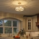 image 7 of HOMCOM Semi Flush Mount Modern Crystal Chandelier Ceiling Light
