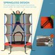image 3 of HOMCOM Trampoline for Kids w/Enclosure Net Built-in Zipper 3-10 Year