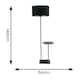 image 5 of ValueLights Tavel Black Floor Lamp with Table and Black with Chrome Inner Lamp Shade | Black