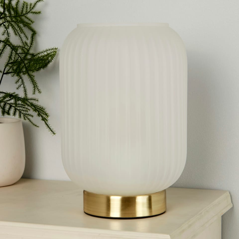 image 1 of Frosted Table Lamp in White
