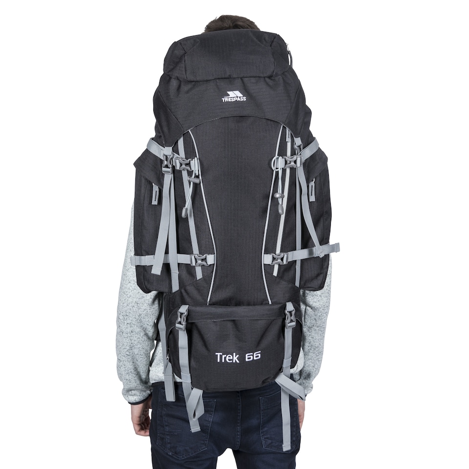 image 1 of Trespass Trek 66 Backpack/Rucksack (66 Litres) | Grey | Ash | 1