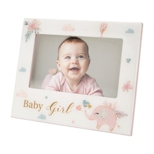 Little ones Girl Little ones Picture Frame with Soft Pastel Pink Elephant and Hearts