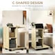 image 5 of HOMCOM C-Shape End Table Storage Unit w/ 2 Shelves 4 Wheels Black Yellow