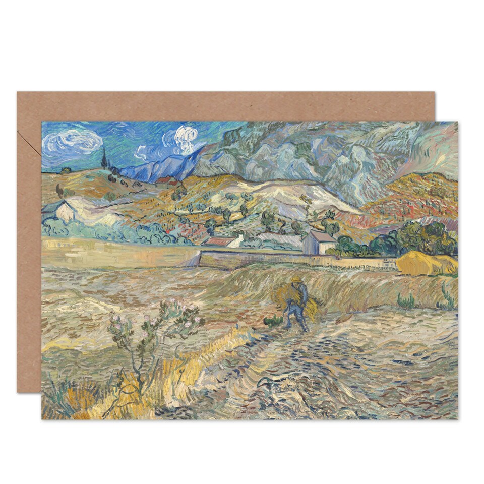 image 1 of Van Gogh Landscape Enclosed Field Peasant Art Card