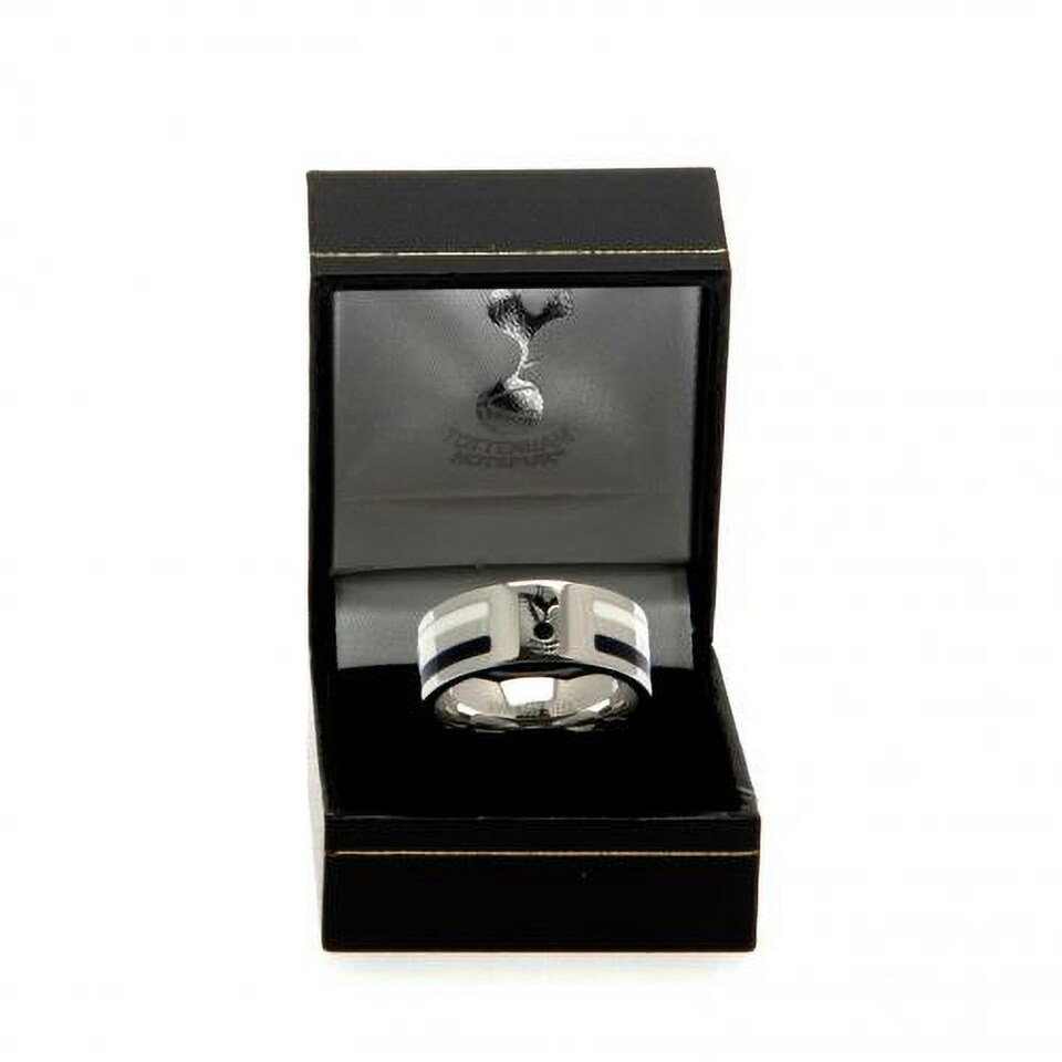 image 1 of Tottenham Hotspur FC Colour Stripe Ring - Silver/Blue/White - Small