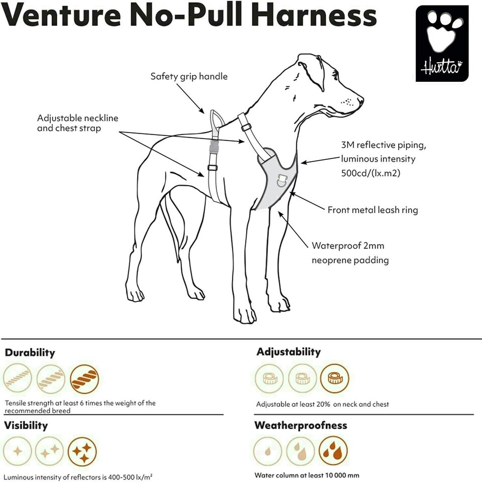 image 1 of Hurtta Venture No-Pull Dog Harness Buckthorn 24-32in