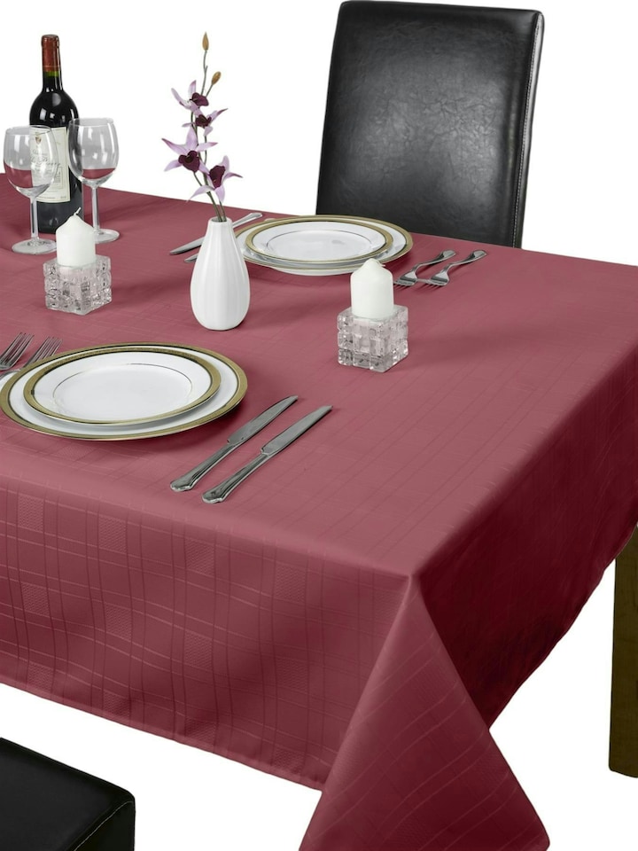 image 1 of Chequers Tablecloth - Wine - 127x178cm | Purple