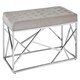 image 2 of Allure Mink Velvet Bench with  Silver Finish Frame Silver