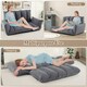 image 6 of COSTWAY Foldable Floor Sofa Upholstered Recliner Chair Grey