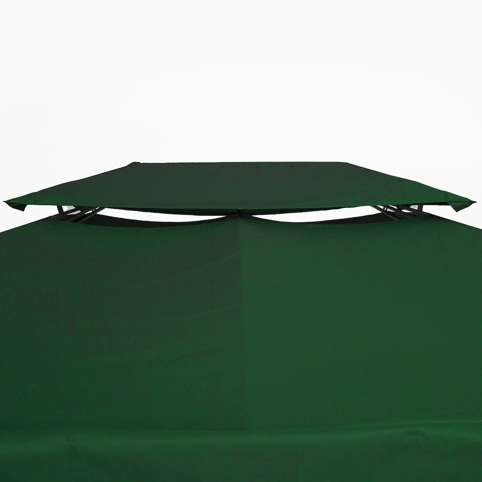 image 1 of Outsunny 3x4m Gazebo Replacement Roof Canopy 2 Tier Top UV Cover Green