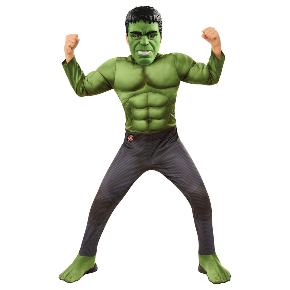image 1 of Hulk Boys Deluxe Costume - Green/Black - S Multi | Green | S