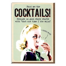 Emotional Rescue Hand Me The Cocktails Birthday Card For Her, Funny Greetings, Green