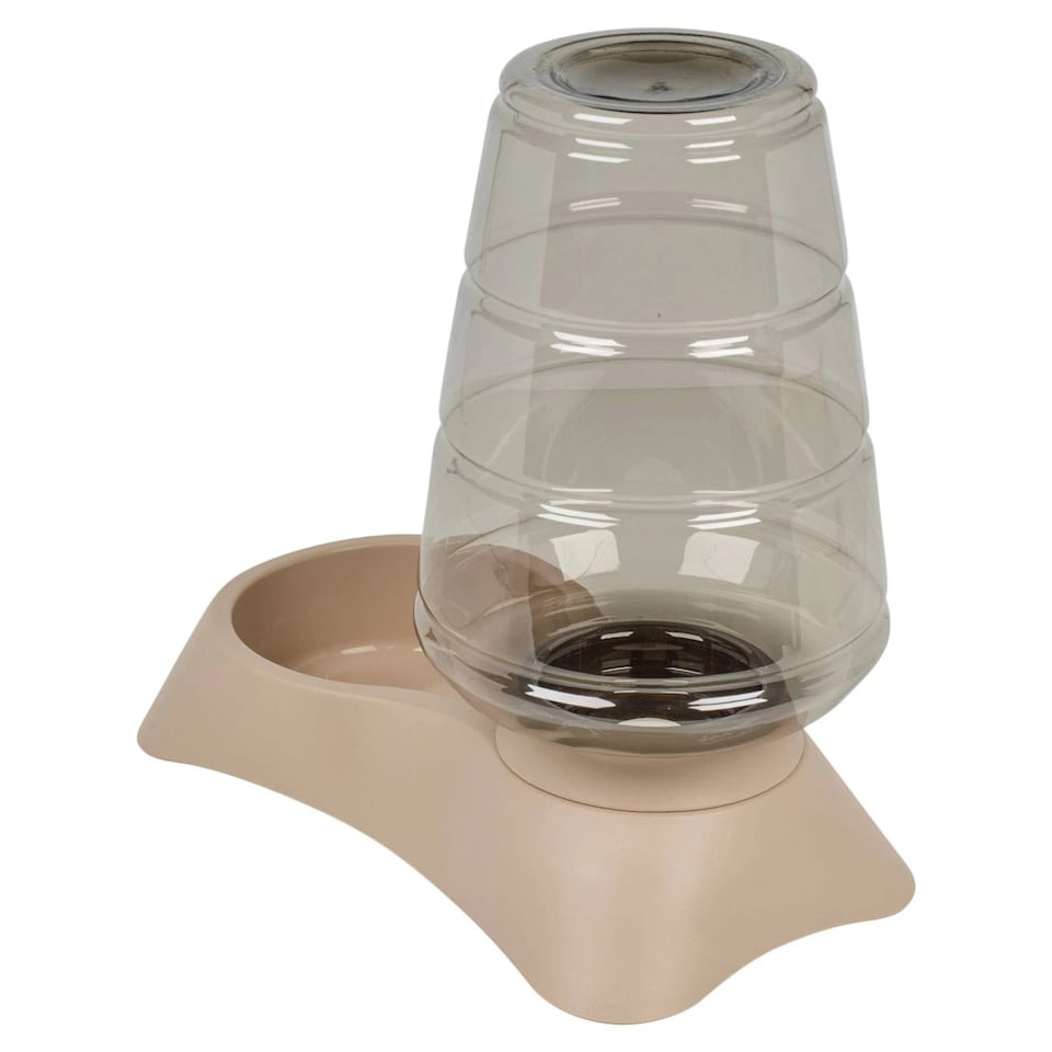 image 1 of Cat Dog Pet Feeder Automatic Water Dispenser Fountain Drinks Drinking Bowl Dish | Brown | Grey & Brown | 3.8 Litre | 1