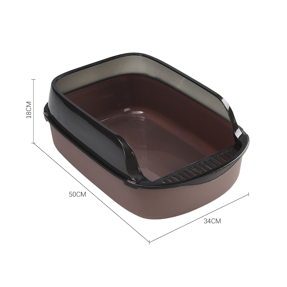 Living and Home Large Anti-splashing Detachable Cat Litter Box | Brown