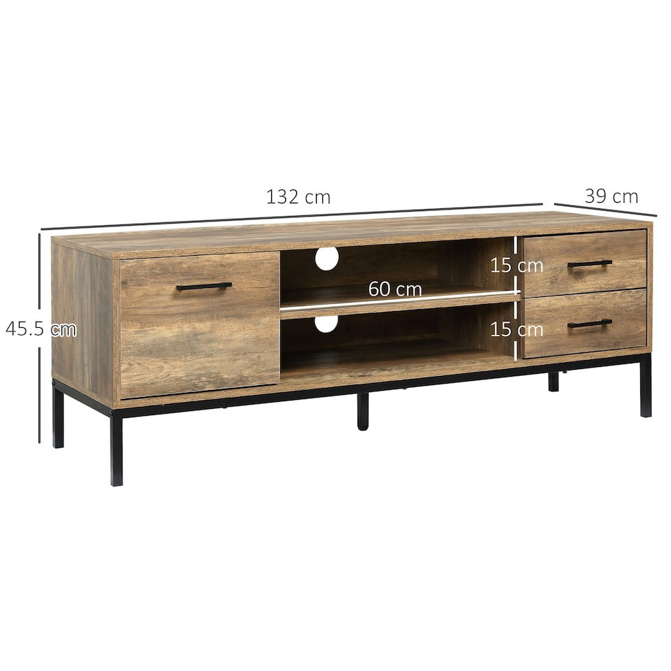image 1 of HOMCOM TV Stand for TV up to 50 Inches with Storage Coffee