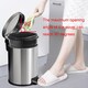 image 3 of Stainless Steel Silver Metal Wastebin 8L