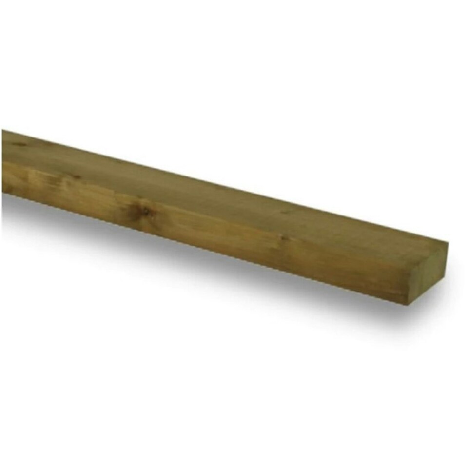 image 1 of PACK OF 15 (Total 15 Units) - 47mm x 100mm (4x2) C16 Green Pressure Treated Regularised Timber Carcassing - 4.2m Length