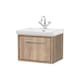 image 1 of Balterley Longnor 1 Drawer Wall Hung Vanity Unit with 1 Tap Hole Traditional Fireclay Basin, Light Oak, 600mm