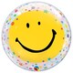 image 2 of Get Well Soon Colourful Smiling Faces Transparent Bubble Helium Qualatex Balloon 56cm / 22 in