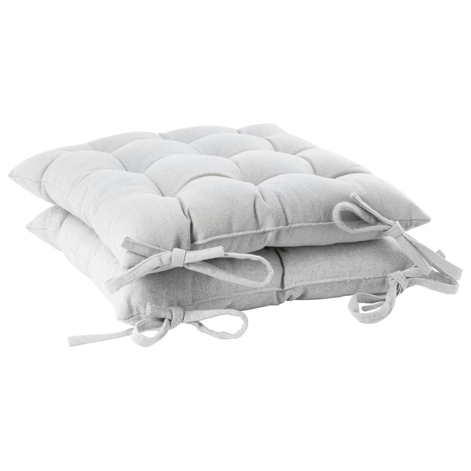 image 1 of Harbour Housewares Square Garden Chair Seat Cushions - Grey - Pack of 2 Grey