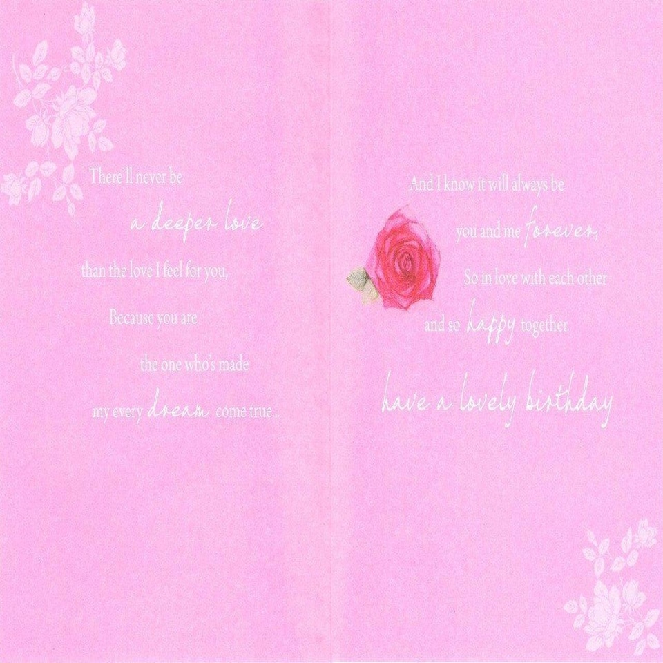 image 1 of For My Lovely Wife Traditional Nice Verse Flower Birthday Card