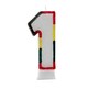 image 2 of Apac Multicoloured Birthday/Anniversary Number Candles (Pack Of 6) - White/Red/Yellow/Black - 6 White