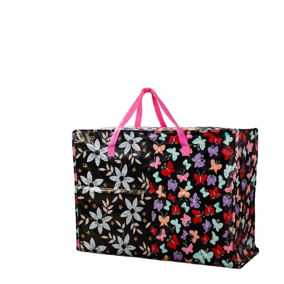 image 1 of Extra Large Jumbo Reusable Laundry/Shopping/Storage Bag with Zip Butterfly