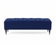 image 3 of 137cm Safar Ottoman bench with Storage and Turned Wooden Legs- Plush Velvet Shoes Bench - Sapphire Blue Chesterfield Storage Bench