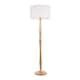 image 1 of ValueLights Victoria Light Wood Floor Lamp White Shade and Bulb
