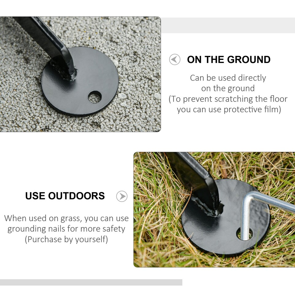 image 1 of Outsunny Hanging Hammock Stand Hammock Chair Stand C Stand Steel Heavy Duty Stand for Hanging Hammock Air Porch Swing Chair Indoor Outdoor (Only Construction) | Black | Black