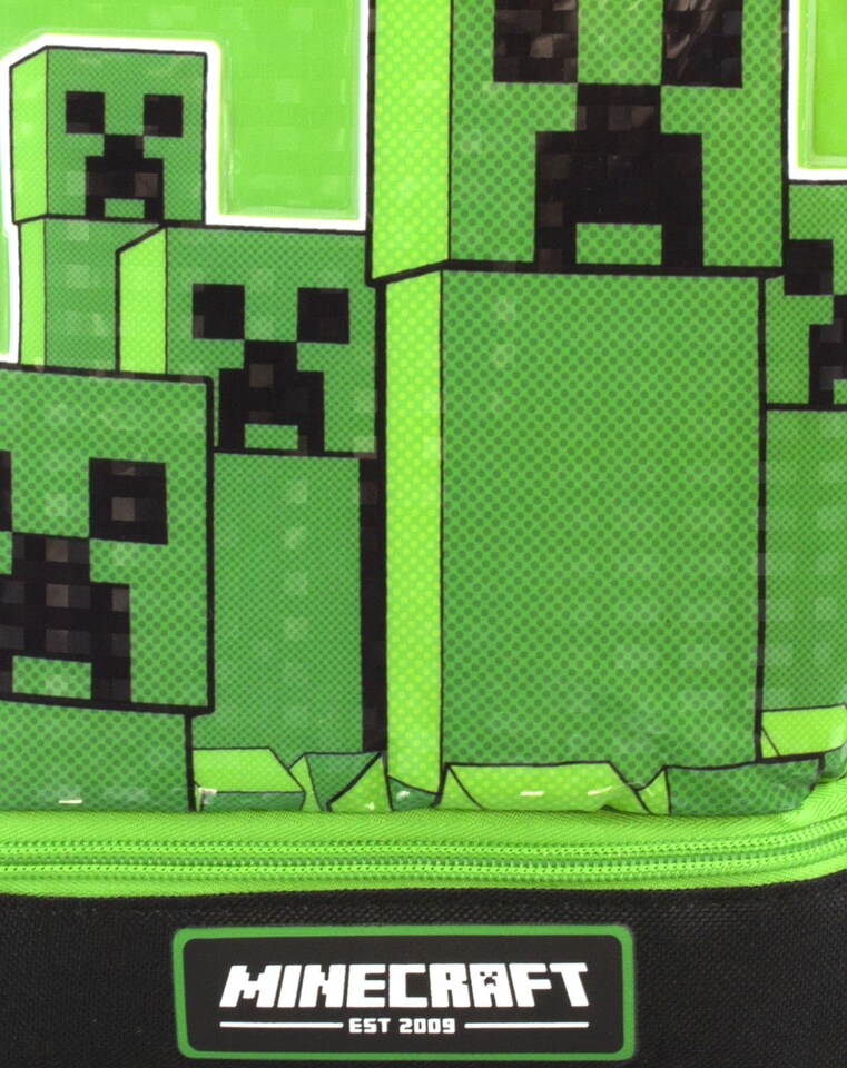 image 1 of Minecraft Lunchbox for Kids | Embark on Boys and Girls Creeper Adventure | Green Zip Compartment Food Bag | Iconic Game Merchandise in One Size Fun | Carry The Pixelated Adventure Every Day