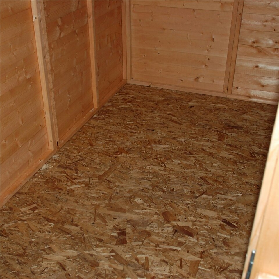 image 1 of 8 x 6 (2.39m x 1.83m) - Pressure Treated Tongue And Groove - Apex Workshop - 1 Opening Window - Double Doors - 12mm Tongue And Groove Floor