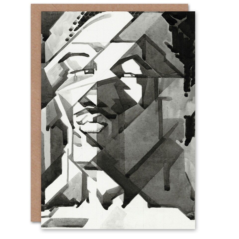 image 1 of Reijer Stolk Art Card Self Portrait Abstract Cubist Painting