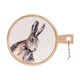 image 1 of Meg Hawkins Rubber Wood & Ceramic Serving Board Hare 27 x 35 cms