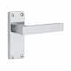 image 4 of Golden Grace 5 Pairs Victorian Straight Delta Door Handles Latch in Silver Polished Chrome - 120mm x 40mm Backplate Chrome