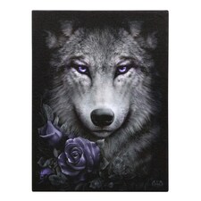 Spiral Direct Canvas Wolf Roses Plaque - Multicoloured - One Size