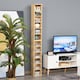 image 3 of HOMCOM Set of 2 CD Storage Units with Adjustable Shelves Natural Wood Colour
