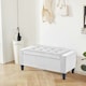 image 1 of Home Republic Luna Velvet Storage Ottoman Bench - 92cm x 40cm | White