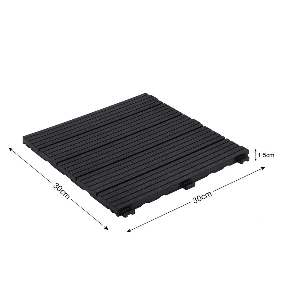 image 1 of Cosmo Garden Patio Cosmopolitan Decking Tiles - Dark Grey | Grey | Dark Grey | Pack of 40