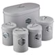 image 1 of Cooks Professional Kitchen Storage Set | 5-Piece | Bread Biscuit Tea Coffee Sugar | Grey & Silver
