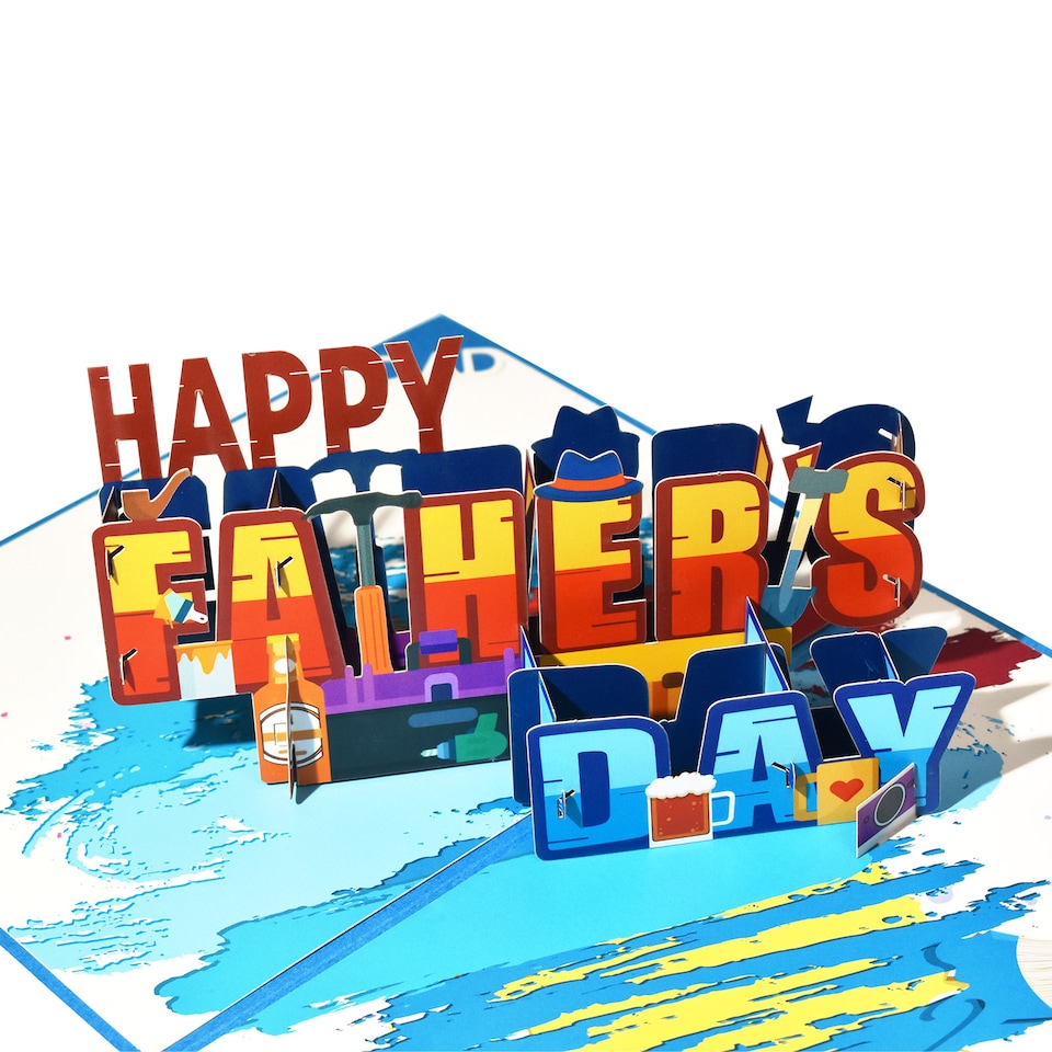 image 1 of Artist Dad Color Splash 3D Pop-Up Father’s Day Card