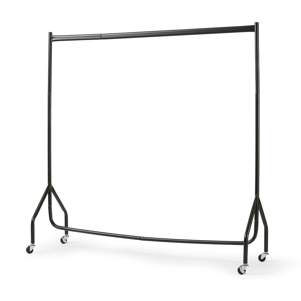 image 1 of Clothes Rail Superior Heavy Duty Metal With Wheels Rack 5FT Long x 5FT Tall Black | One Size