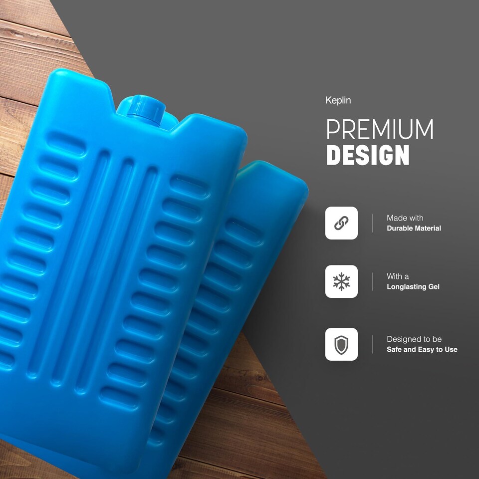 image 1 of Keplin Reusable Freezer Ice Blocks 6 Pack for Cooler Bags and Lunch Boxes