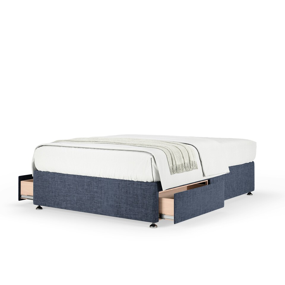image 1 of Signature Platinum 2000 Pocket Sprung Midnight Linen 2 Drawer Divan Set Double