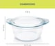 image 3 of Borosil Deep Round Glass Casserole with Lid (1.2 Litre), Transparent, Oven & Microwave Safe Serving Bowl